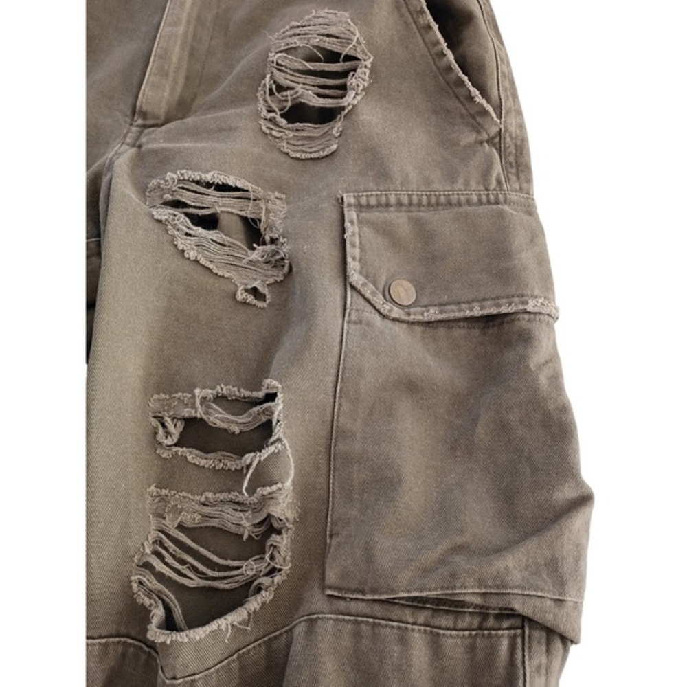 CARMAR CARMAR Olive Green Distressed Cargo Pants Size 26 VTG Grunge Style - Picture 11 of 15